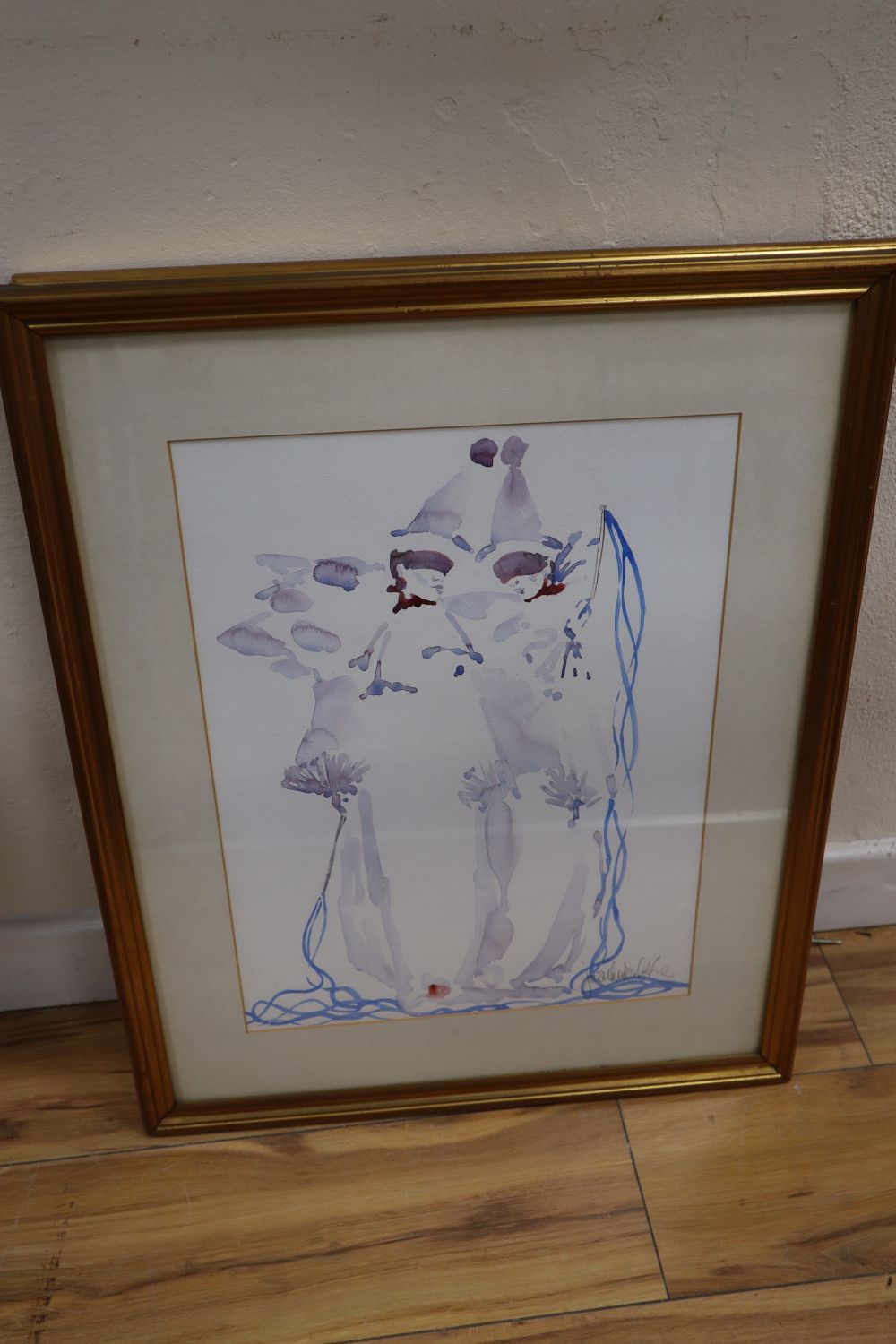 Judith Caulfield Walshe, five watercolours, Studies of clowns and puppets, signed, largest 45 x 33cm